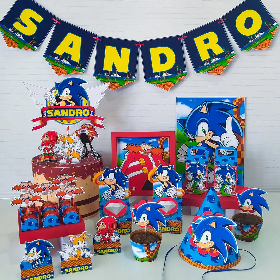 Arquivo de Corte Kit Festa Sonic 1