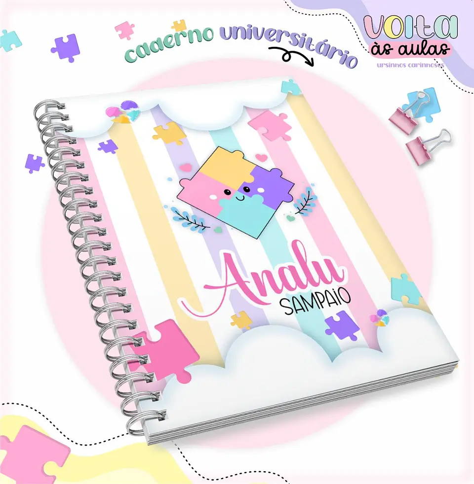 Arquivo de Corte Etiqueta e Capa Agenda Autismo Menina 5