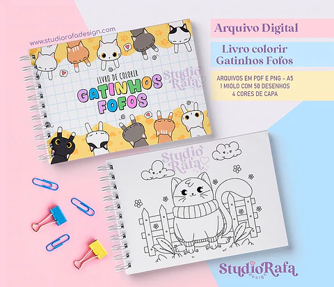 Arquivo digital Livro de Colorir Gatos