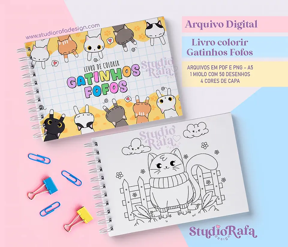 Arquivo digital Livro de Colorir Gatos 1
