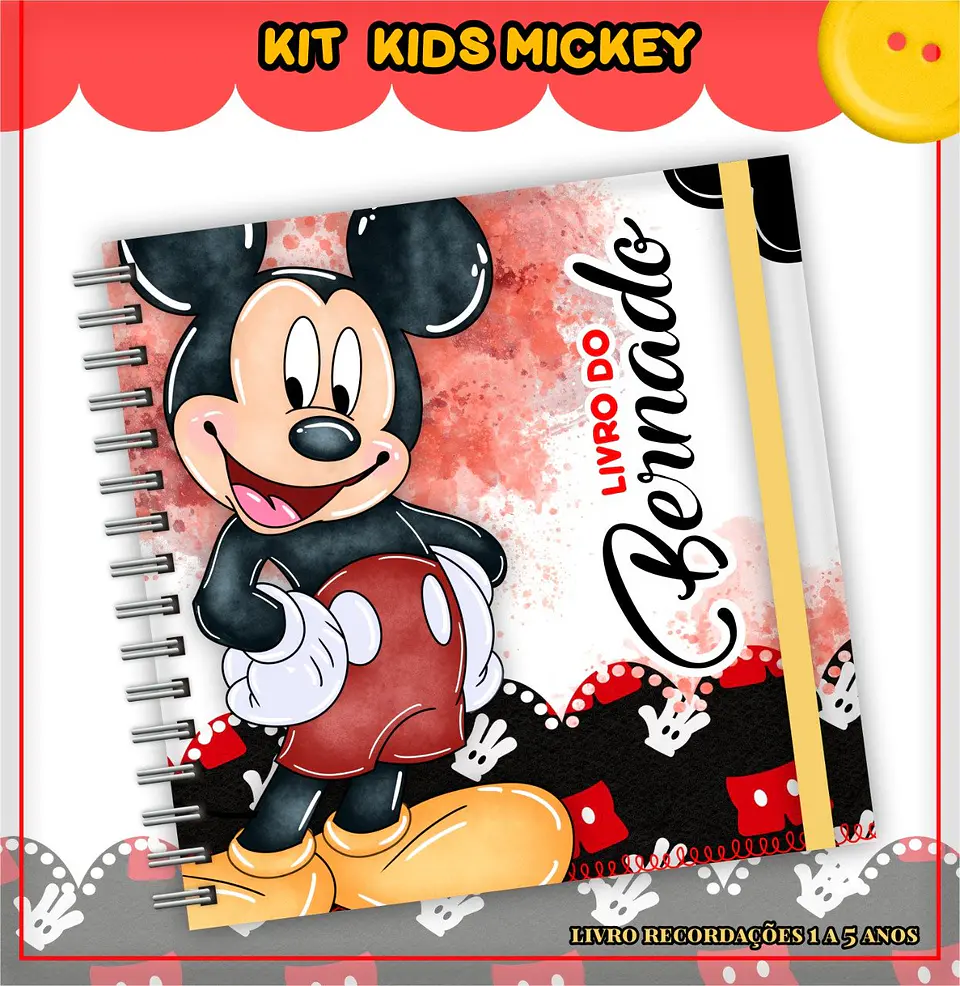 Arquivo Digital Kit Caderneta Mickey 3