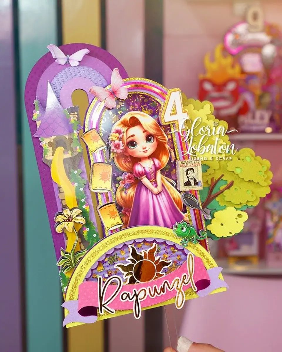 Arquivo de Corte Topo de Bolo Rapunzel 1