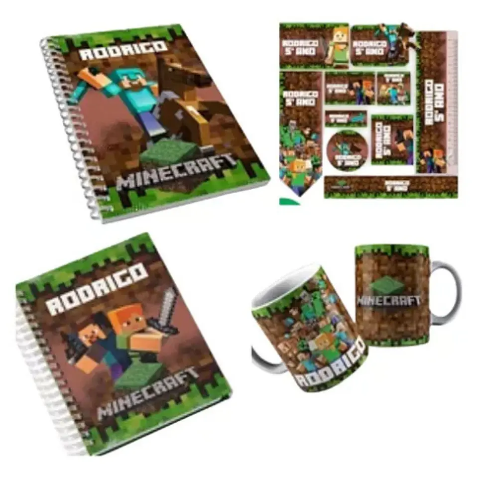 Arquivo Encadernação Kit Escolar Minecraft 1
