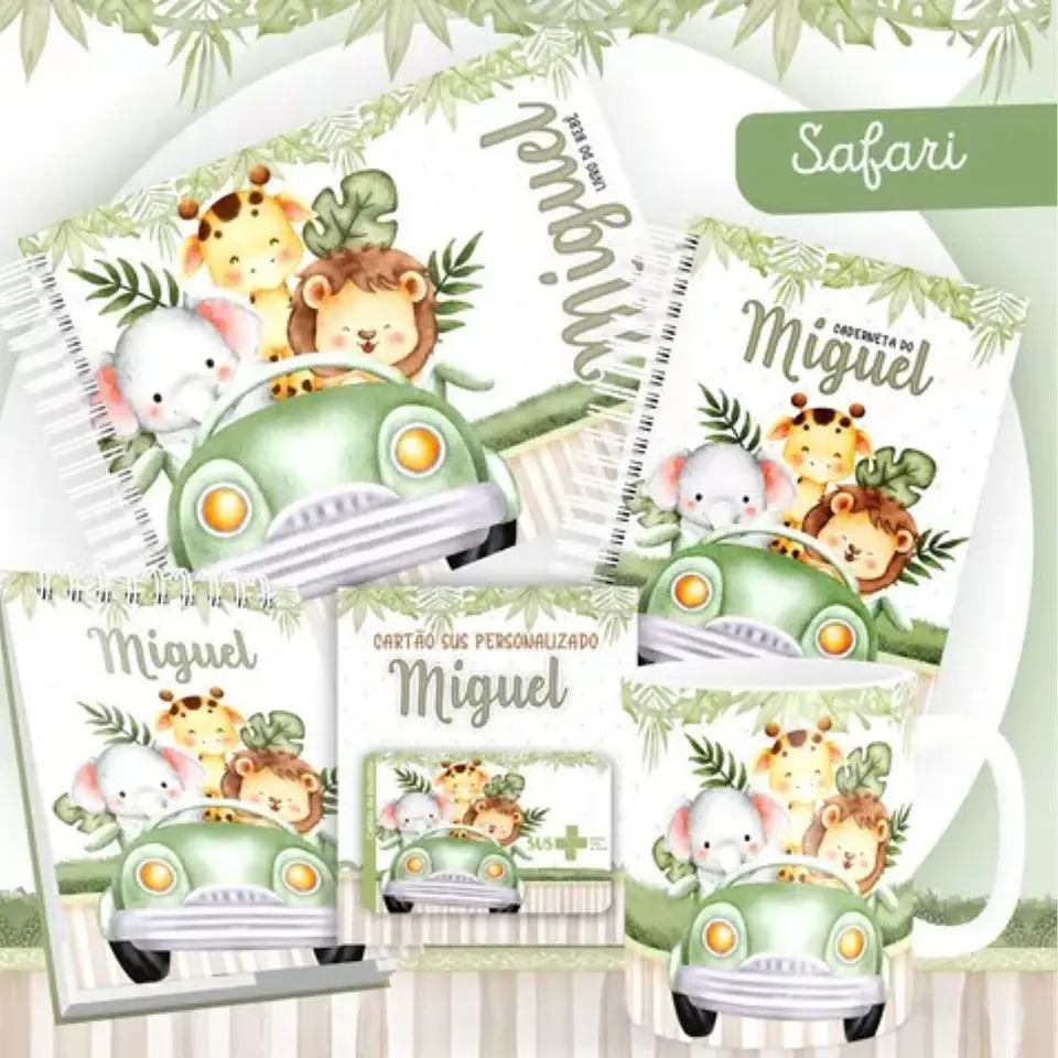 Arquivo Digital Caderneta Vacinação Livro Bebe Safari 1