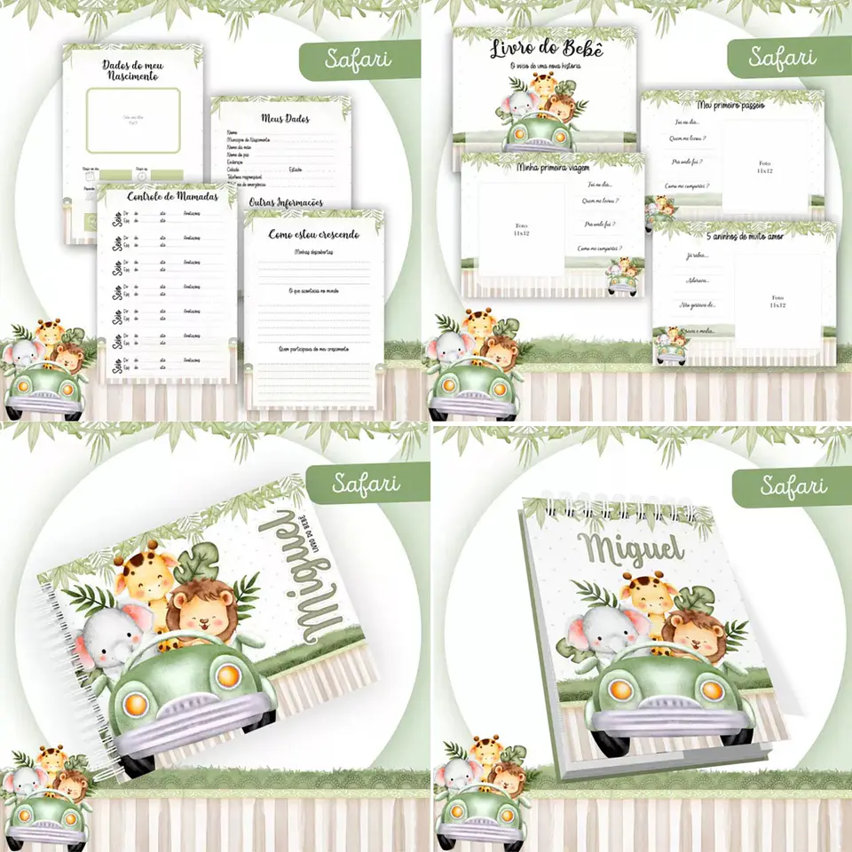 Arquivo Digital Caderneta Vacinação Livro Bebe Safari 3