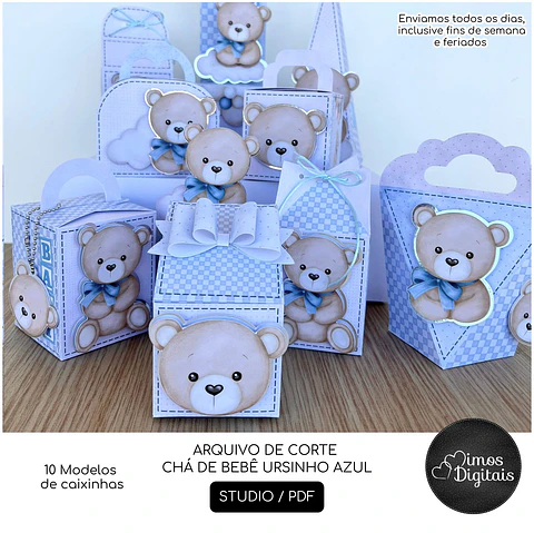 Arquivo Digital Kit Festa Chá de Bebê Ursinho Azul