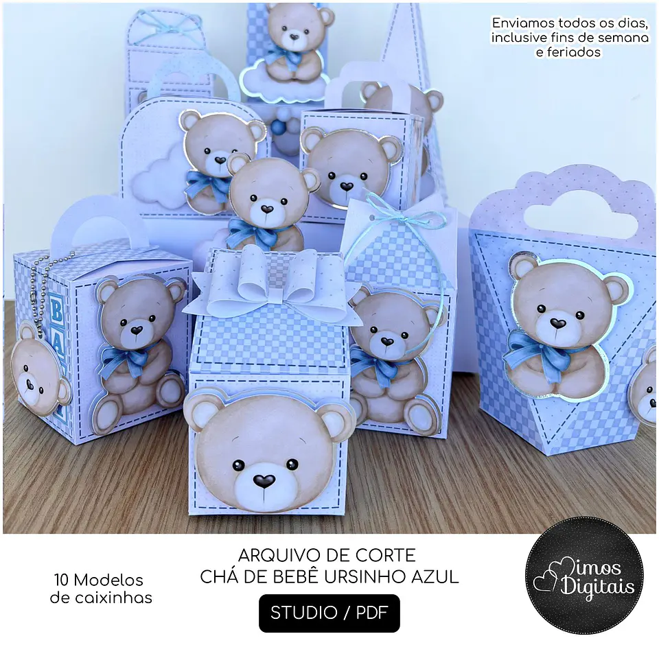 Arquivo Digital Kit Festa Chá de Bebê Ursinho Azul 1