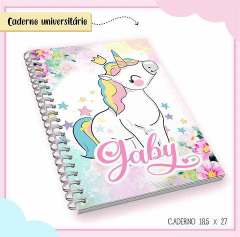 Arquivo de Corte Etiqueta Escolar e Encadernação Volta às Aulas Unicornio