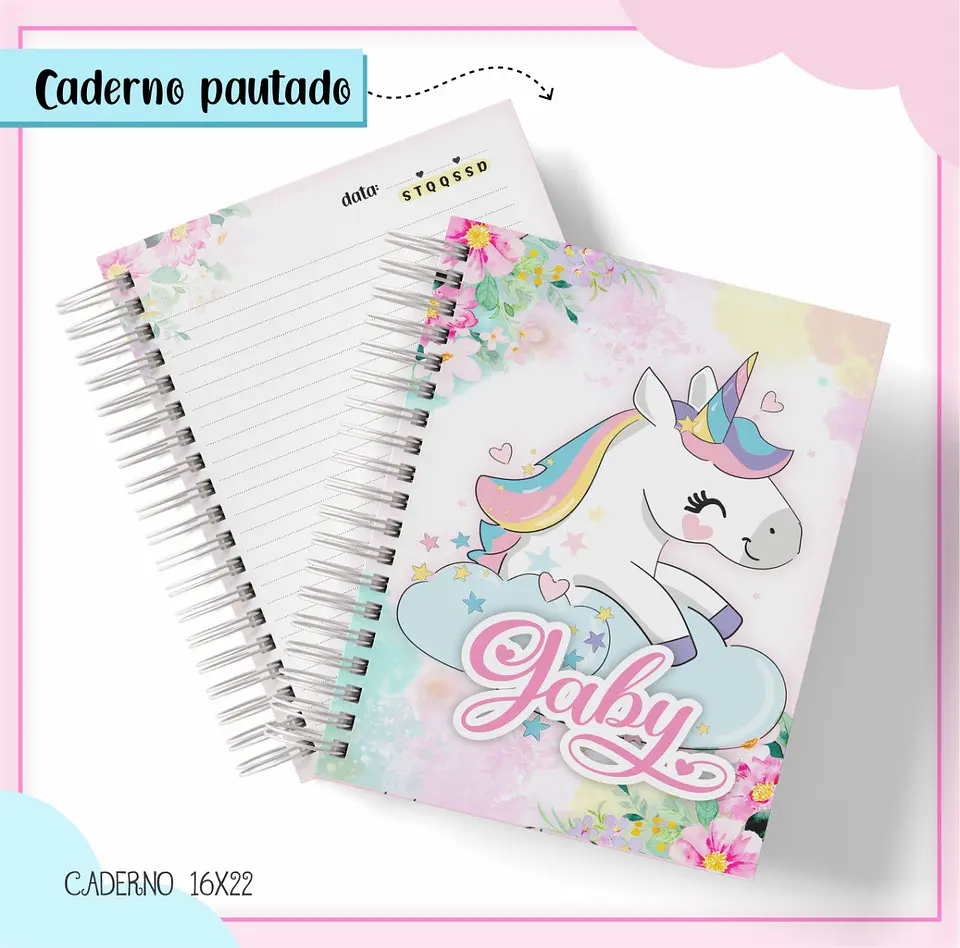 Arquivo de Corte Etiqueta Escolar e Encadernação Volta às Aulas Unicornio 4