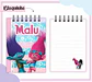 Arquivo de Corte Etiqueta Escolar e Encadernação Volta às Aulas Trolls Menina - Thumbnail 6