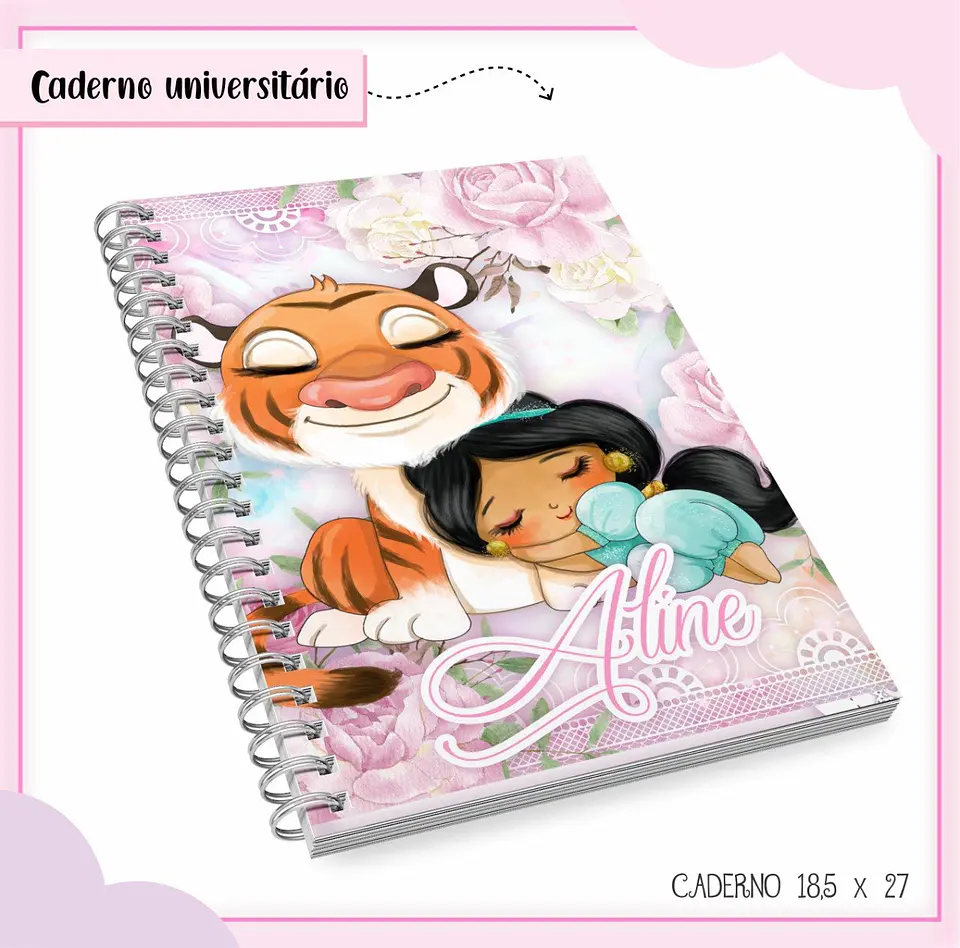 Arquivo de Corte Etiqueta Escolar e Encadernação Volta às Aulas Princesas Cute 2
