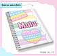 Arquivo de Corte Etiqueta Escolar e Encadernação Volta às Aulas Pop It Menina - Thumbnail 2