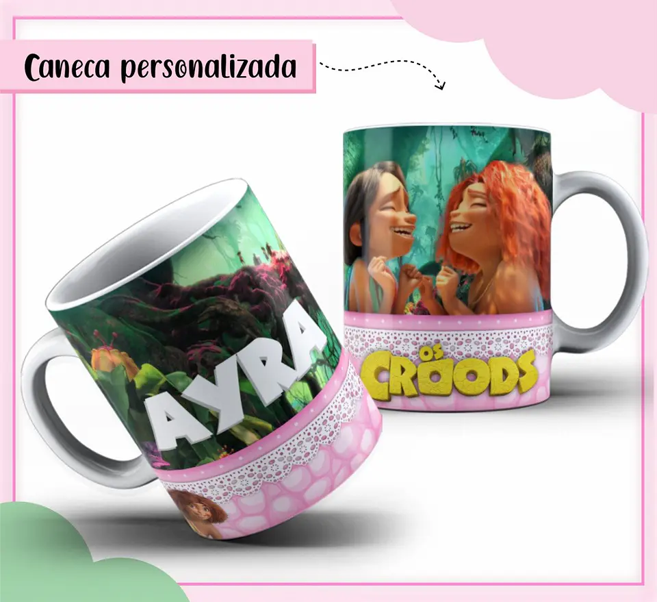 Arquivo de Corte Etiqueta Escolar e Encadernação Volta às Aulas Os Croods 8