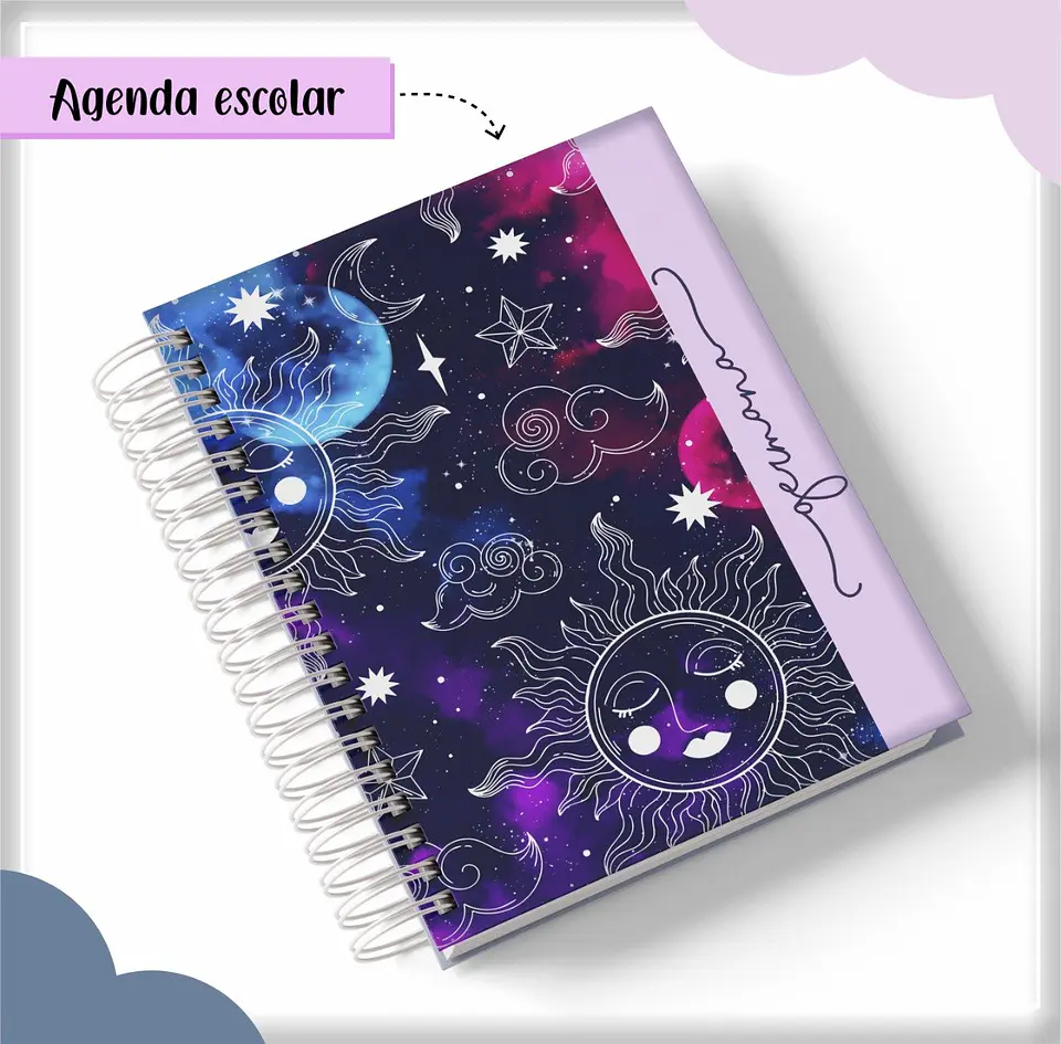 Arquivo de Corte Etiqueta Escolar e Encadernação Volta às Aulas Lunar 3