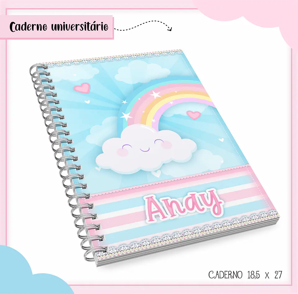 Arquivo de Corte Etiqueta Escolar e Encadernação Volta às Aulas Arco-Íris 3