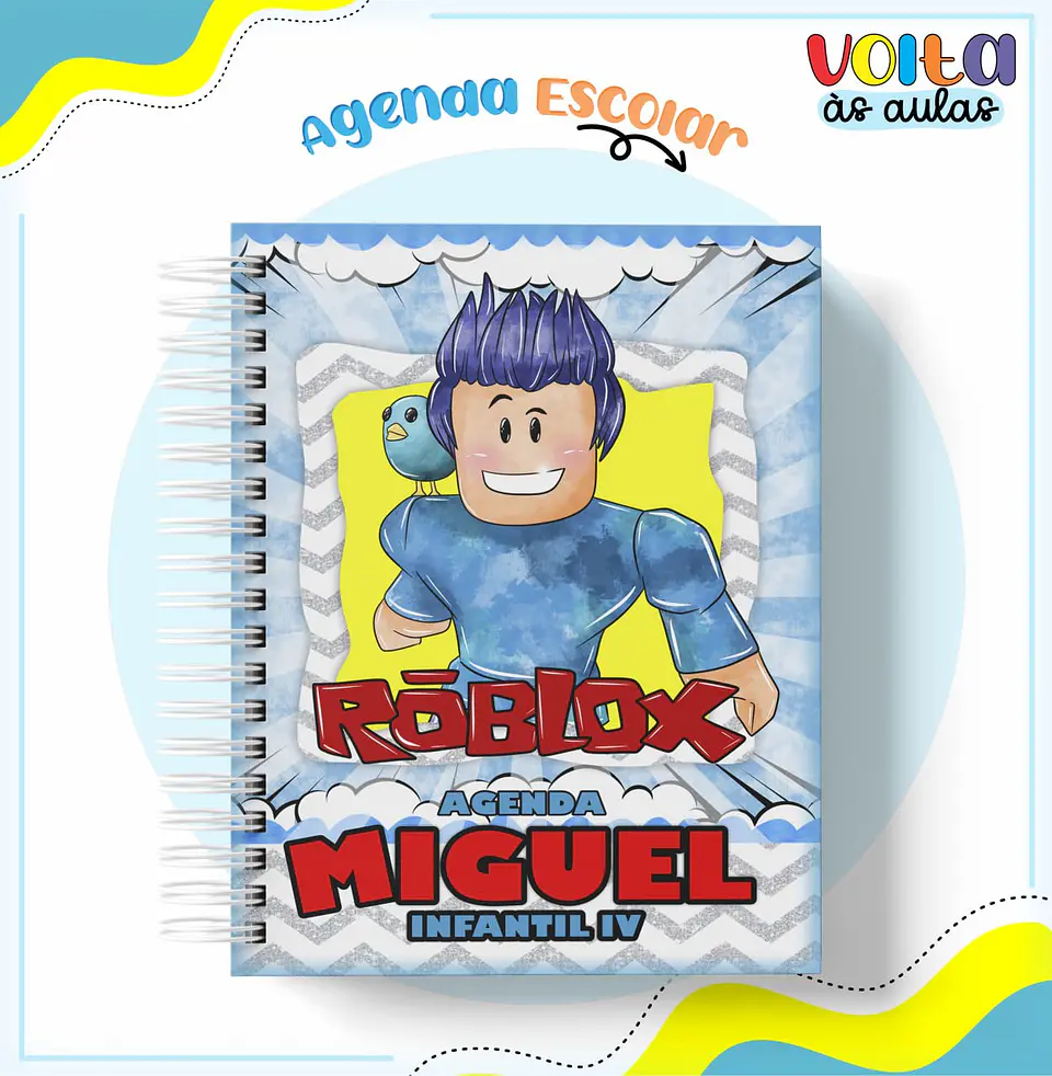 Arquivo de Corte Etiqueta Escolar e Encadernação Volta ás Aulas Roblox 1