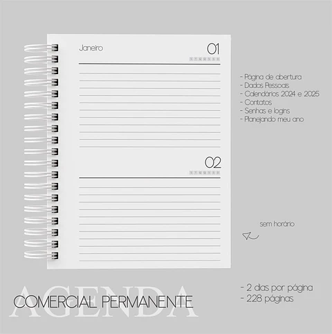 Arquivo Digital Combo Agenda Comercial PERMANENTE