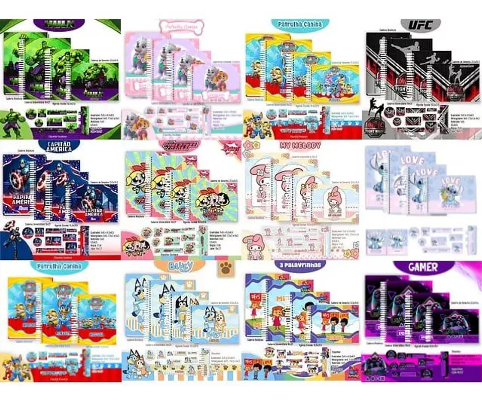 Arquivo Digital Super Combo Encadernação Pack Escolar 2