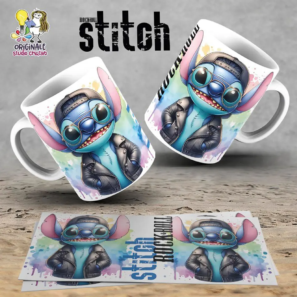 Sublimação Stitch Rock & Roll 7