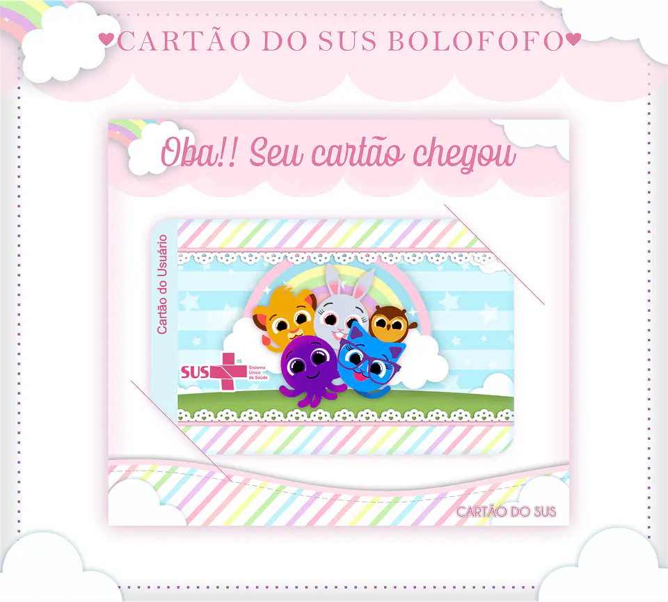 Arquivo Digital Caderneta e Cartão do Sus Bolofofos Menina 3