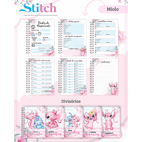 Arquivo Digital Caderneta e Cartão do Sus Stitch