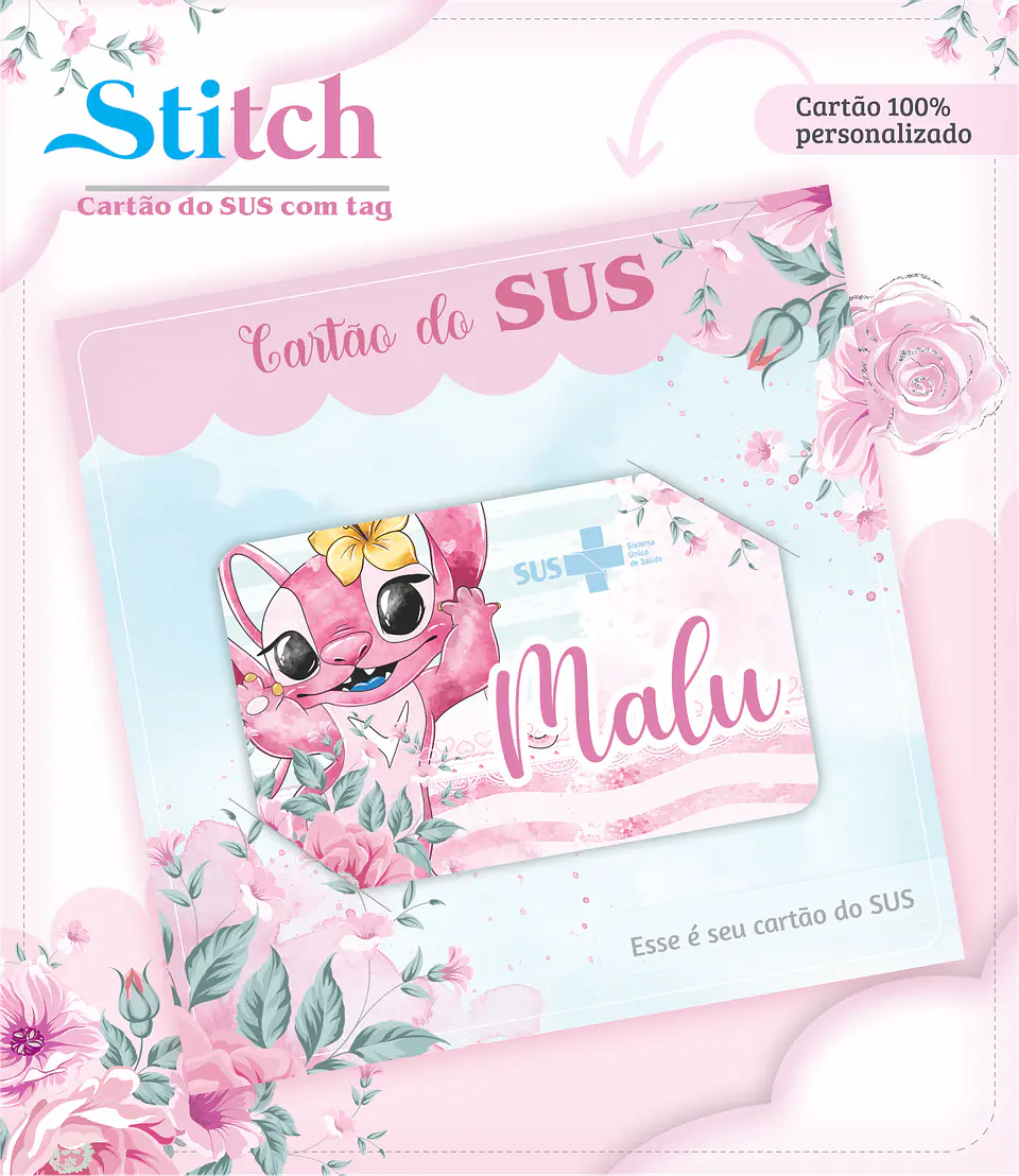 Arquivo Digital Caderneta e Cartão do Sus Stitch 3