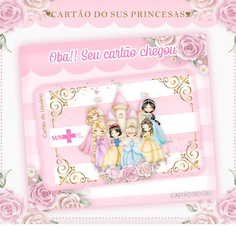 Arquivo Digital Caderneta e Cartão do Sus Princesas 3