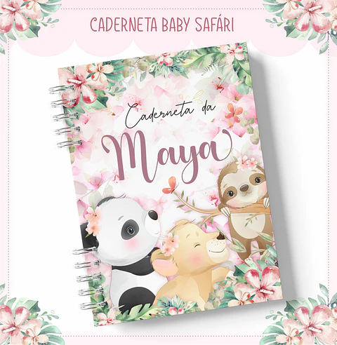 Arquivo Digital Caderneta, Livro do Bebe, Álbum e Cartão do Sus Baby Safari Menina