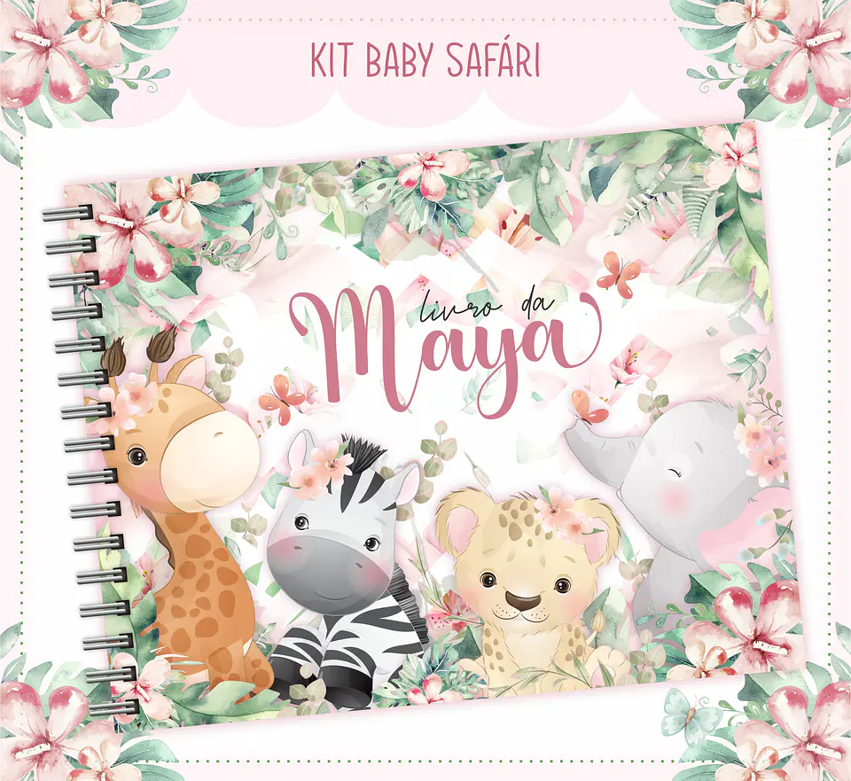 Arquivo Digital Caderneta, Livro do Bebe, Álbum e Cartão do Sus Baby Safari Menina 5