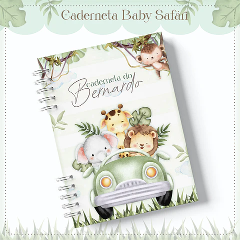 Arquivo Digital Caderneta, Livro do Bebe, Álbum e Cartão do Sus Safari Menino
