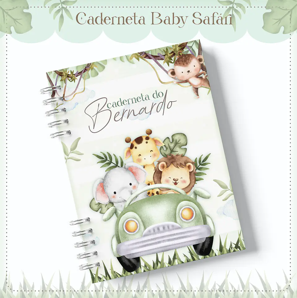 Arquivo Digital Caderneta, Livro do Bebe, Álbum e Cartão do Sus Safari Menino 2