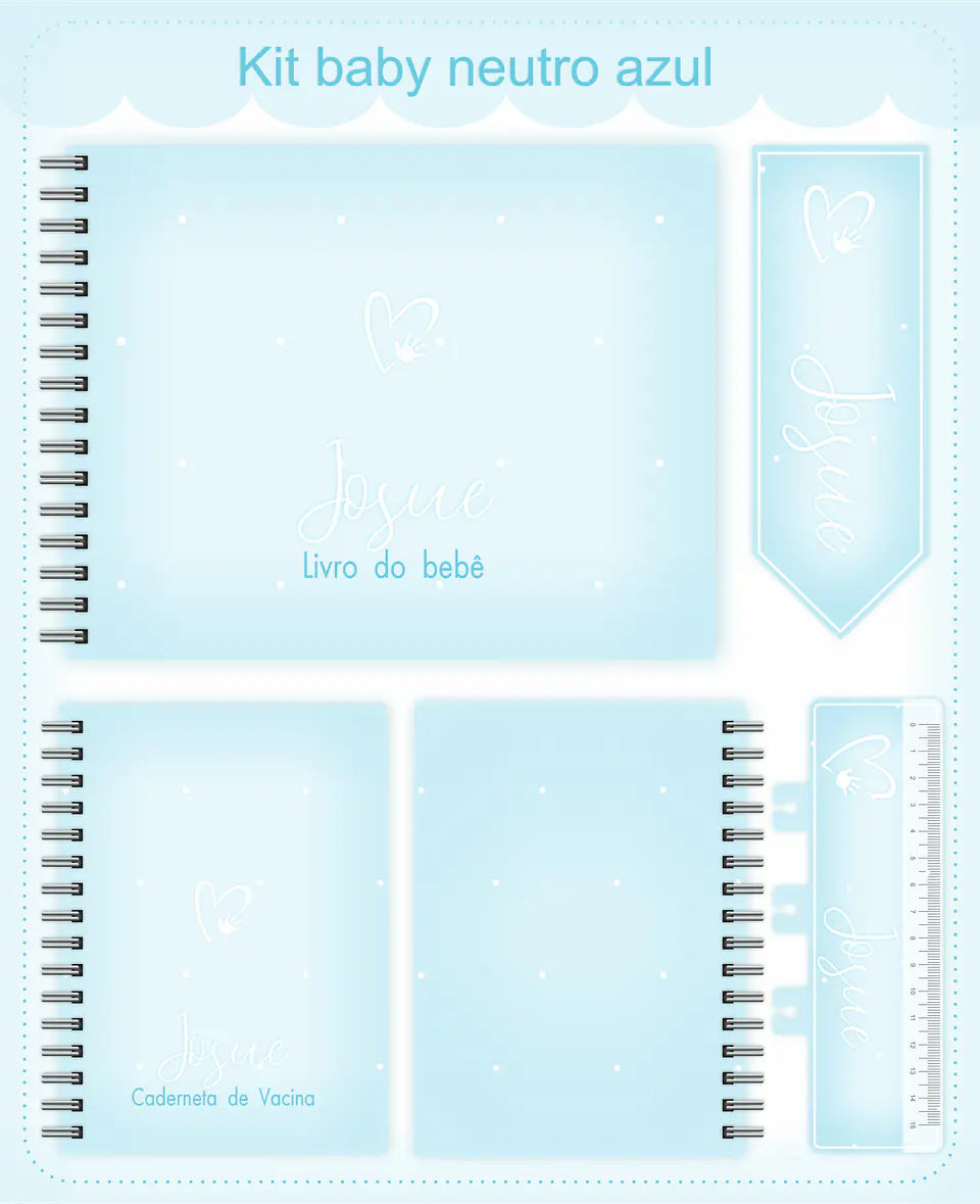 Arquivo Digital Caderneta, Livro do Bebe, Álbum e Cartão do Sus Neutro Azul 1