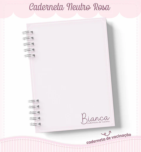 Arquivo Digital Caderneta, Livro do Bebe, Álbum e Cartão do Sus Neutro Rosa