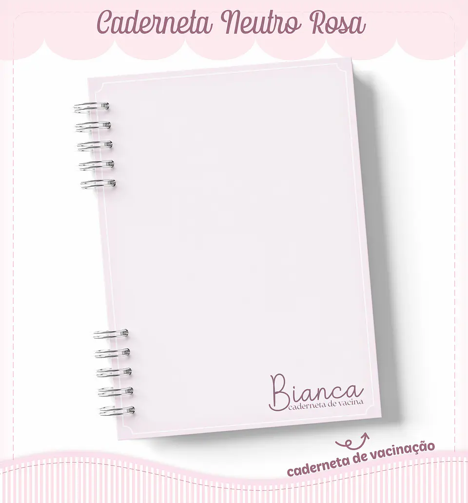 Arquivo Digital Caderneta, Livro do Bebe, Álbum e Cartão do Sus Neutro Rosa 2