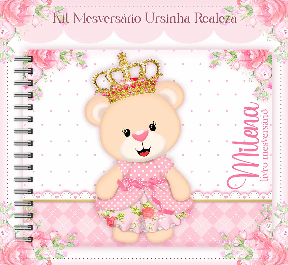 Arquivo Digital Caderneta, Livro do Bebe, Álbum e Cartão do Sus Ursinha Realeza 3