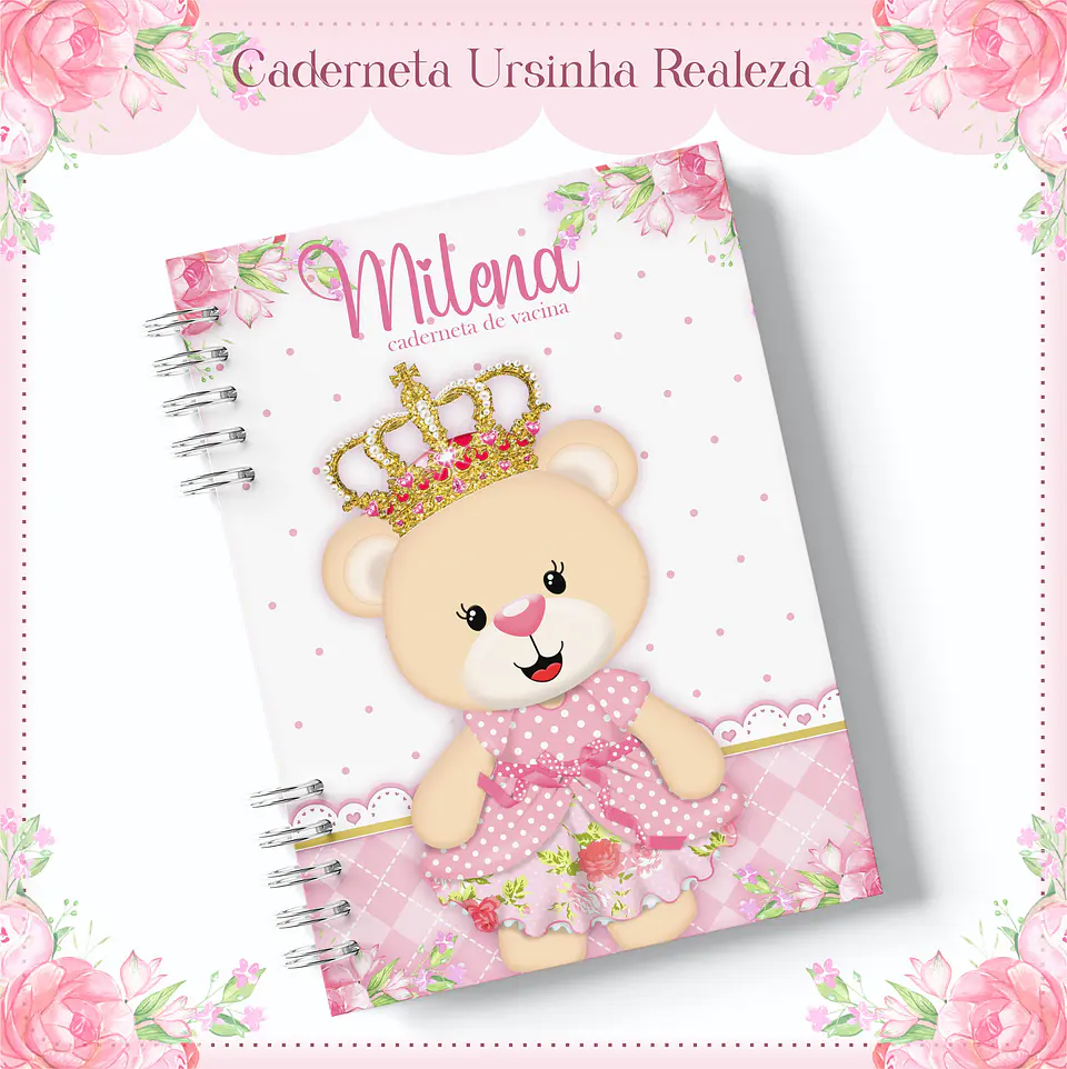 Arquivo Digital Caderneta, Livro do Bebe, Álbum e Cartão do Sus Ursinha Realeza 7