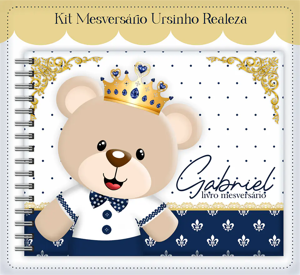Arquivo Digital Caderneta, Livro do Bebe, Álbum e Cartão do Sus Ursinho Realeza 3