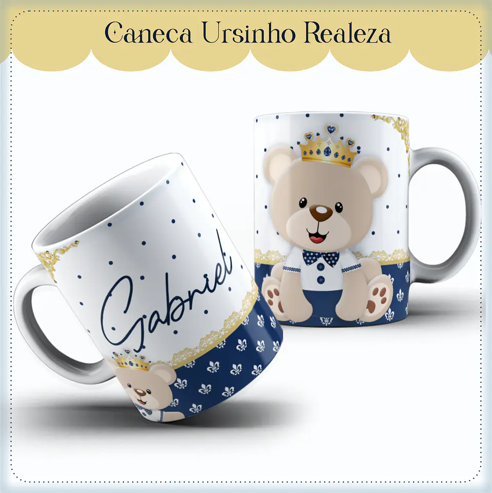 Arquivo Digital Caderneta, Livro do Bebe, Álbum e Cartão do Sus Ursinho Realeza 5