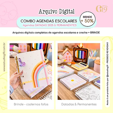 Combo Agendas Escolares – 2025 e Permanentes