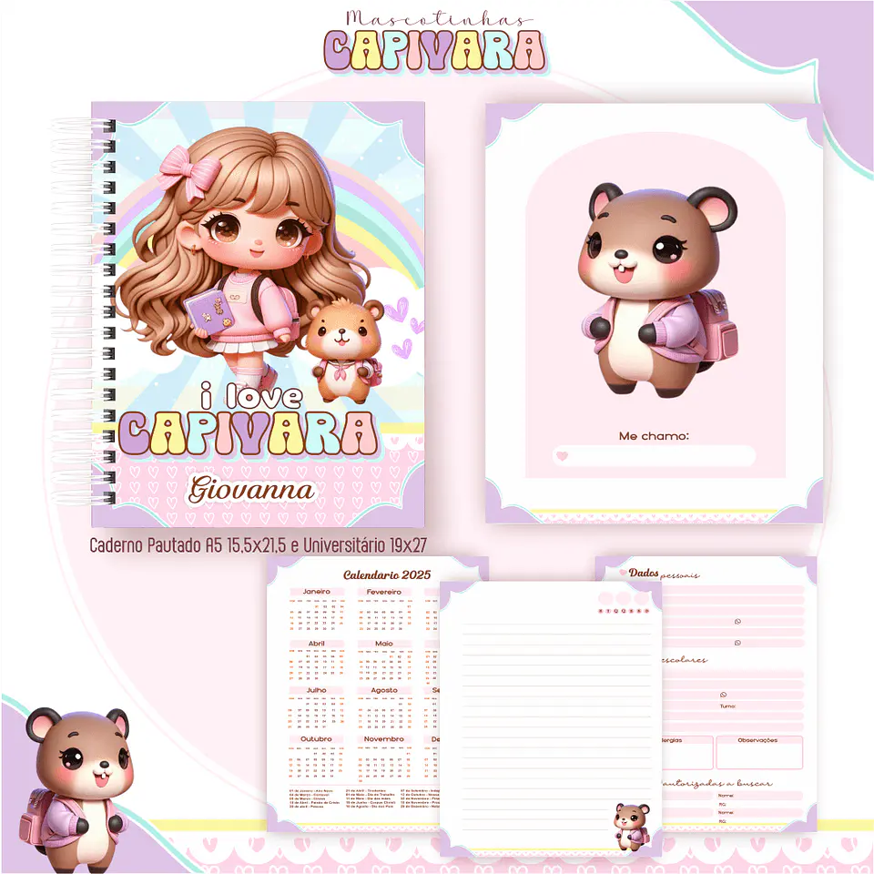 Capivara Menina - Mascotes 2025 5
