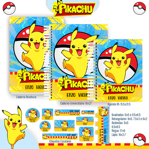 Pikachu - Kit Escolar 2025