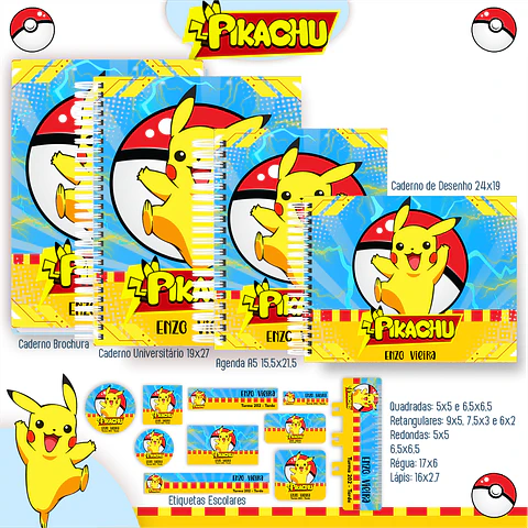 Pikachu - Kit Escolar 2025