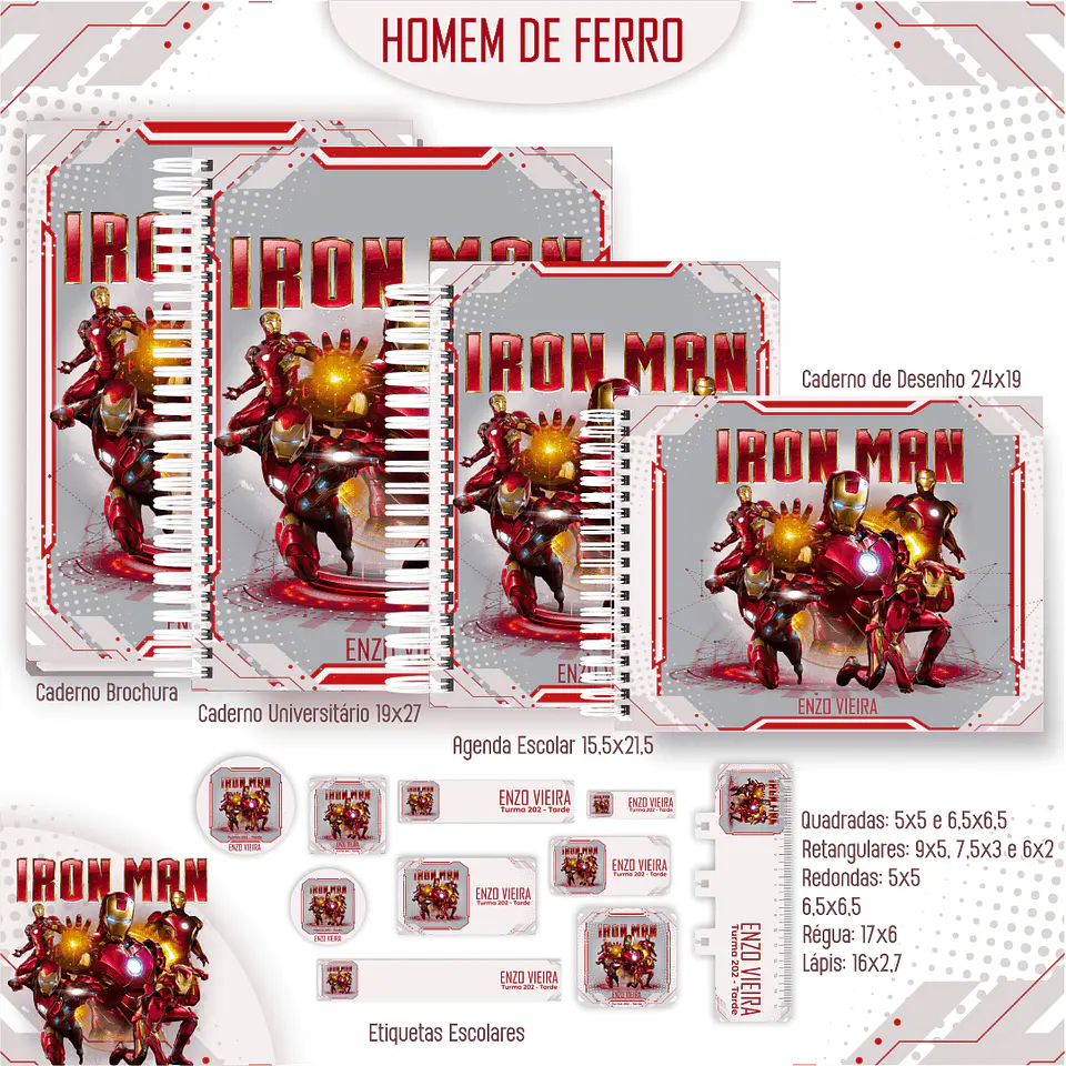 Homem de Ferro - Kit Escolar 2025 2