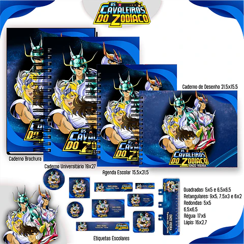 Cavaleiros do Zodiaco - Kit Escolar 2025