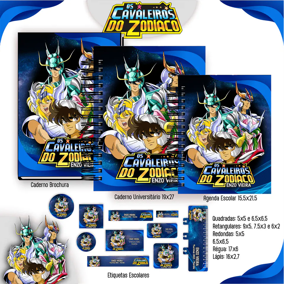 Cavaleiros do Zodiaco - Kit Escolar 2025 2
