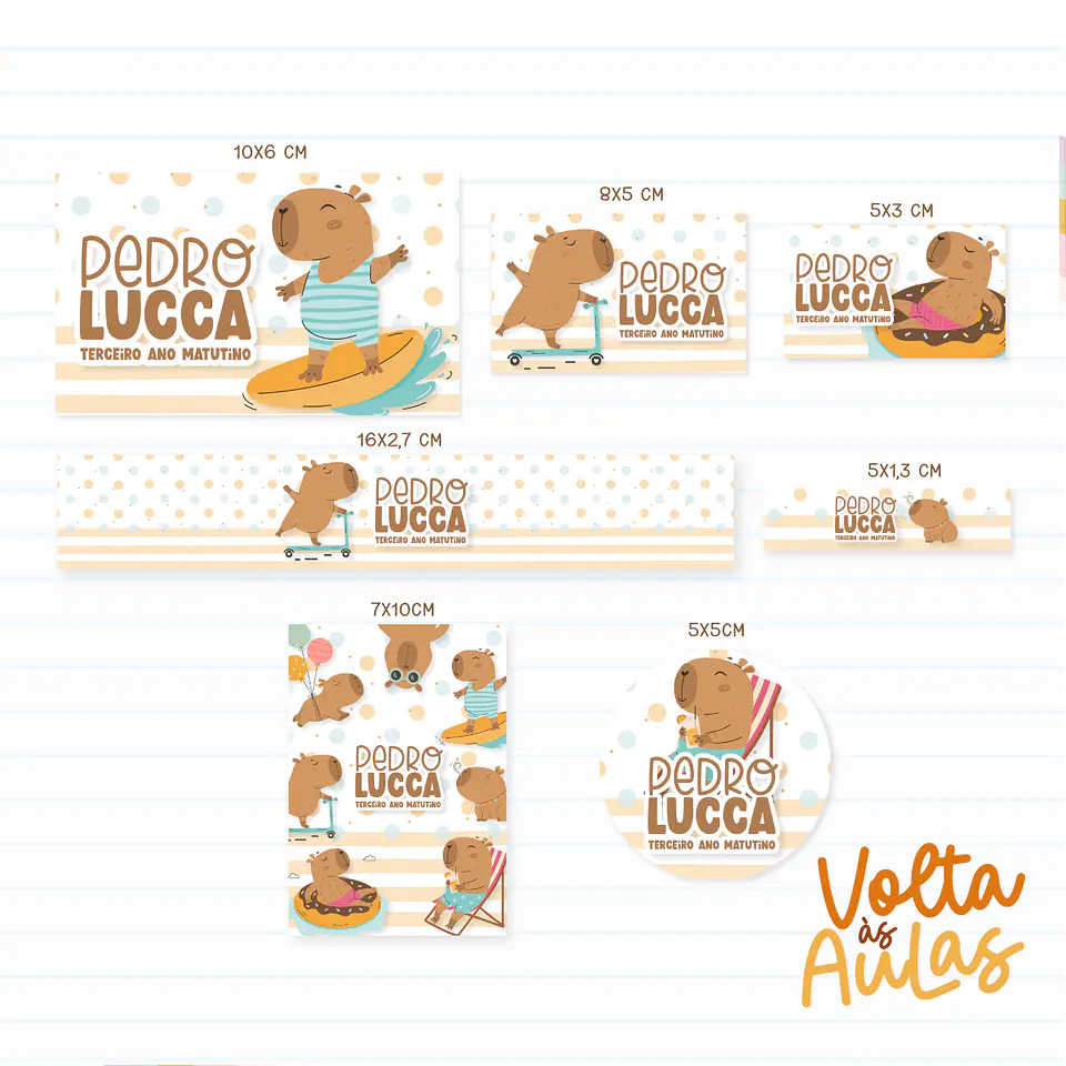 Capivara Menino – Kit Escolar 2025 4