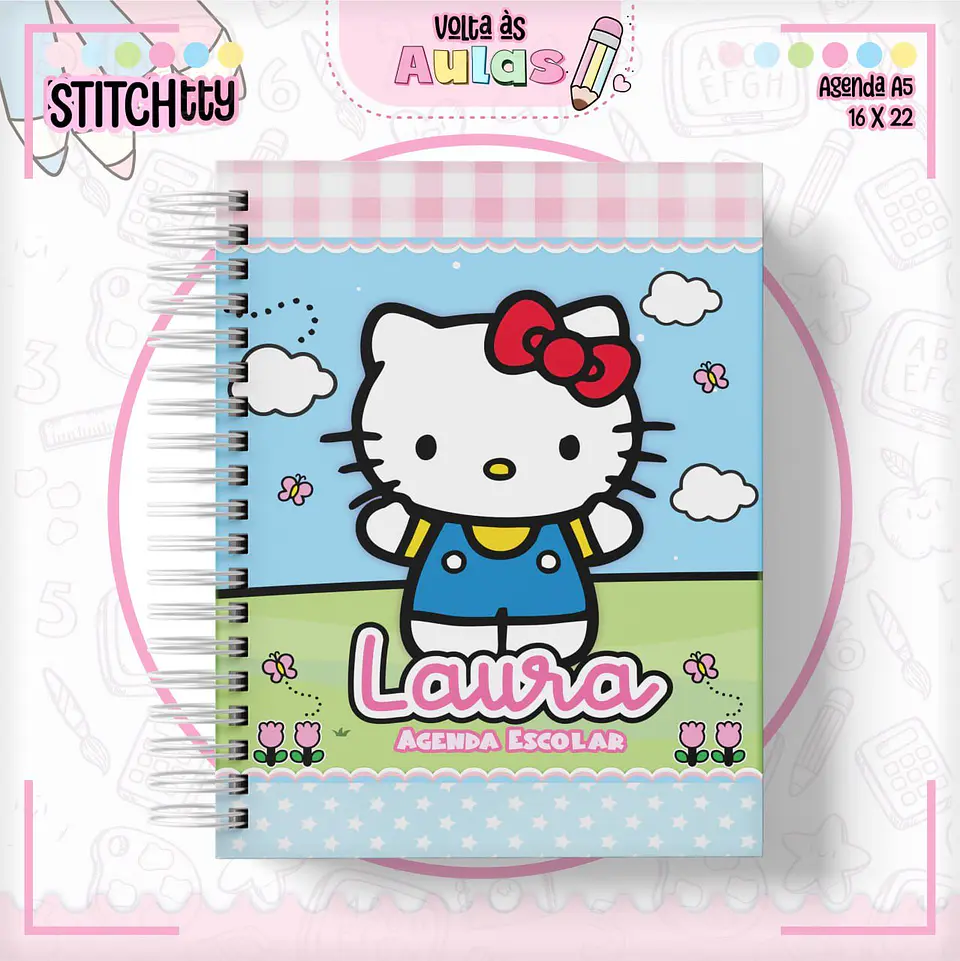 Arquivo Escolar Combo Hello Kitty + Miolos Agenda Neutros 2025 1