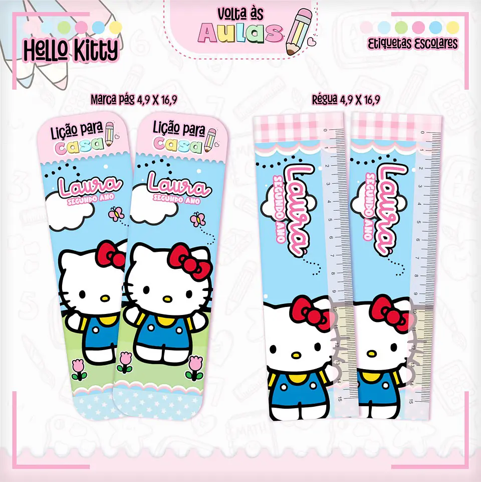 Arquivo Escolar Combo Hello Kitty + Miolos Agenda Neutros 2025 4