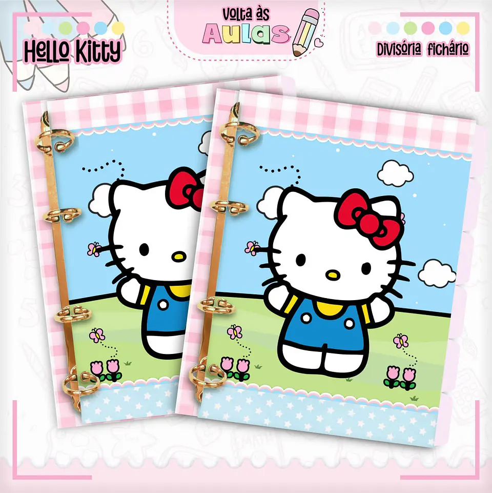 Arquivo Escolar Combo Hello Kitty + Miolos Agenda Neutros 2025 5