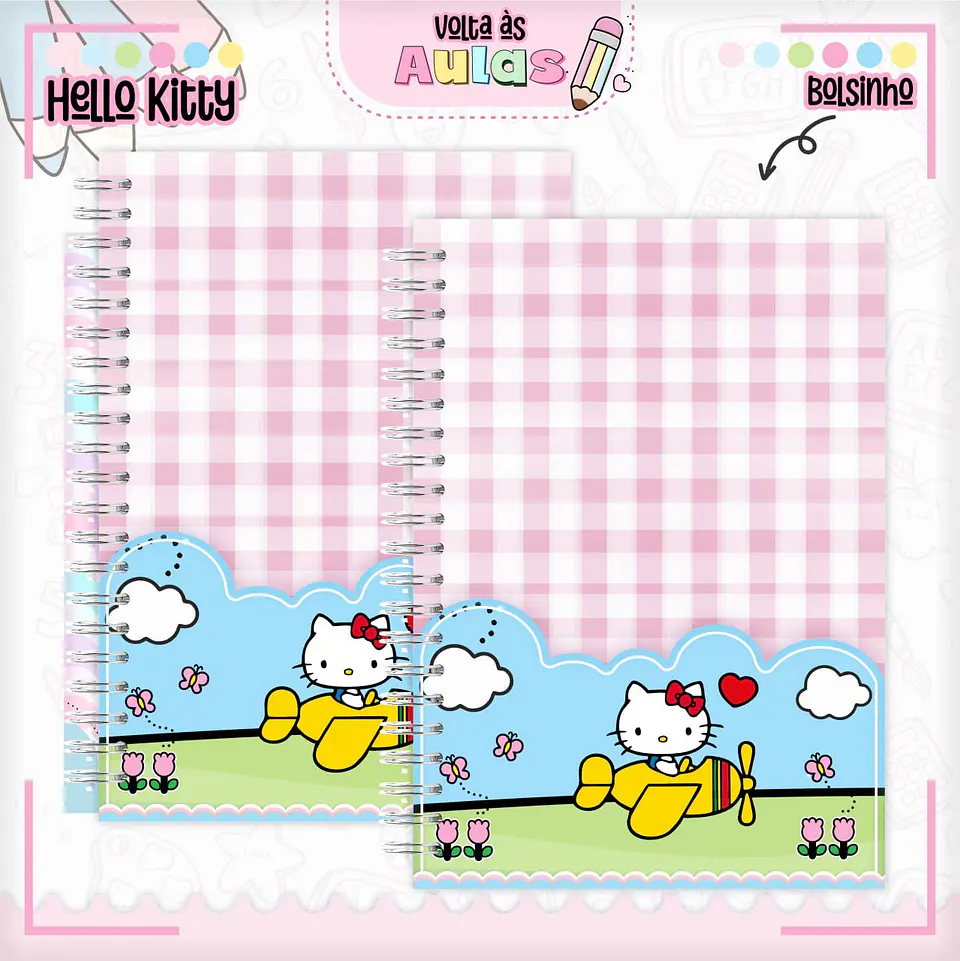 Arquivo Escolar Combo Hello Kitty + Miolos Agenda Neutros 2025 6